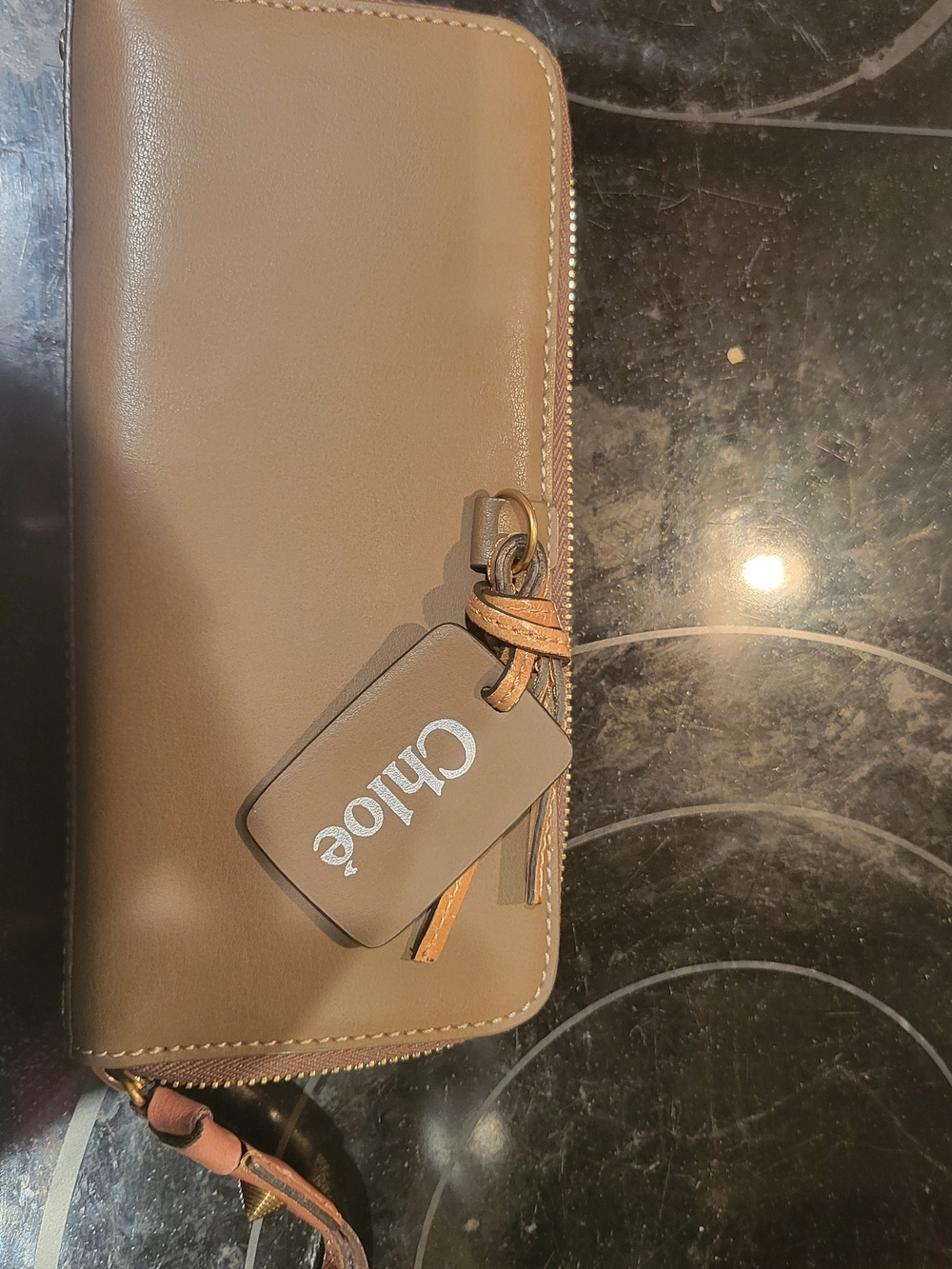 New CHLOE Blush Beige Leather Long ALPHABET Accordion Zipper Continental WALLET